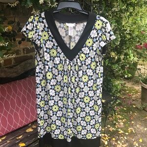 London Style- VINTAGE FLORAL PRINT POLYKNIT DRESS- Size 12- EUC